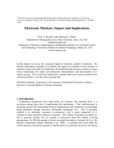 Characteristics of Electronic Markets - Center for IT and e