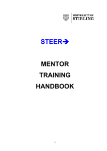 STEER, Stirling University`s new and innovative peer mentoring