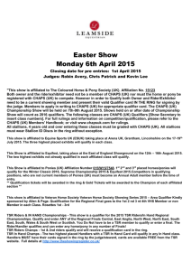 Easter Show Schedule 2015