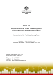 NMI P 108 Procedure Manual for the Pattern Approval of Non