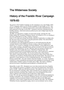 History of the Franklin River Campaign 1976-83