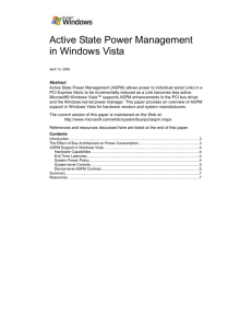 Active State Power Management in Windows Vista