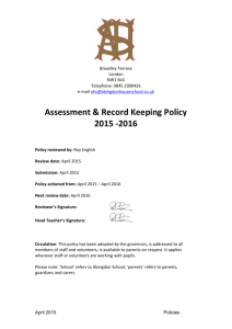 Reporting and Assessment Policy