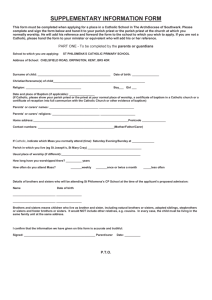 SUPPLEMENTARY INFORMATION FORM