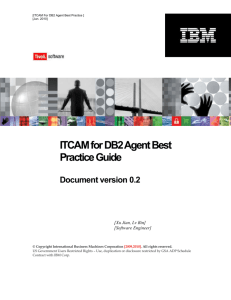 ITCAM for DB2 Agent Best Practice Guide