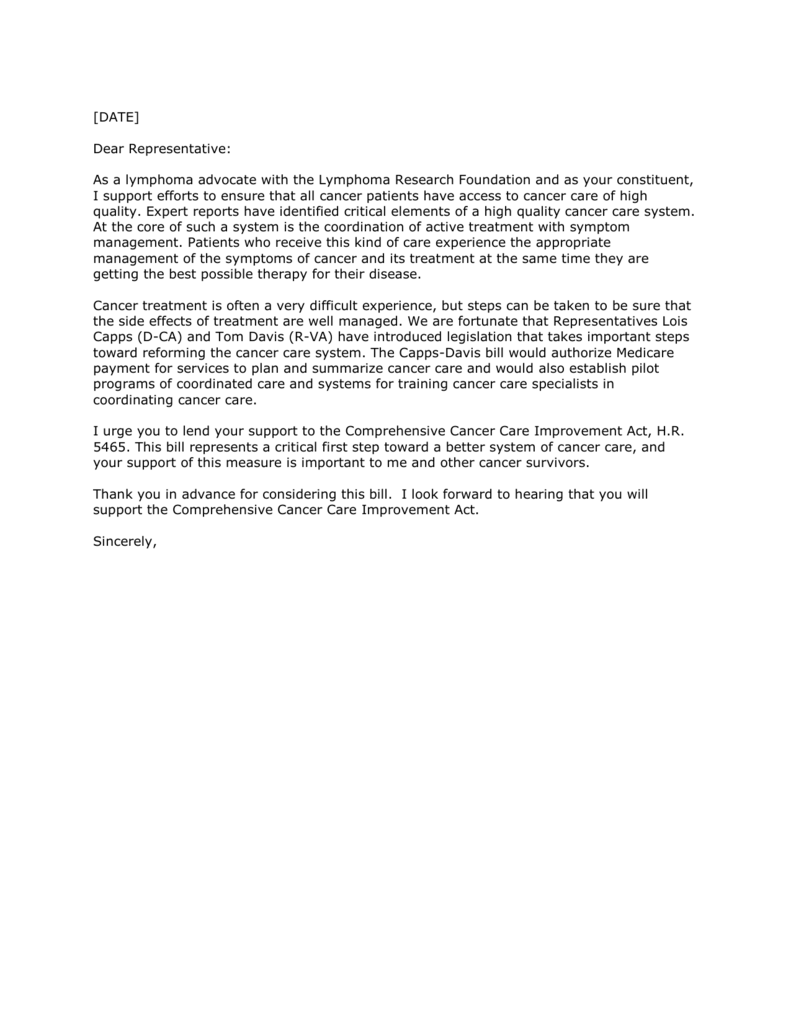 Cancer Patient Letter Telegraph