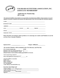 Application For Associate Membership