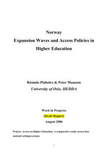 Norway Report: Expansion waves in Higher Education