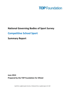 National Governing Bodies of Sport survey, Competitive school sport