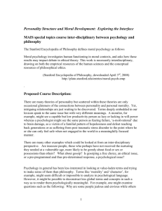 Personality Structure and Moral Development: Exploring the Interface