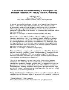 Conclusions from Microsoft`s 2005 Tablet PC Workshop