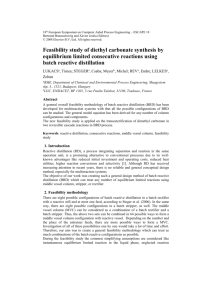 Feasibility Study of Diethyl Carbonate Synthesis by Equilibrium