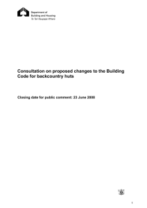 Consultation on proposed changes to the Building Code for