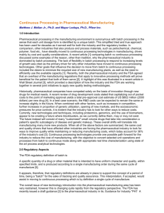 Continuous Processing in Pharmaceutical Manufacturing