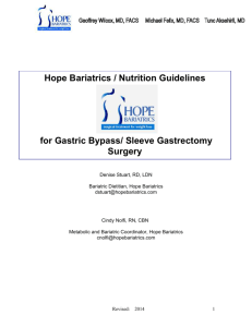 Gastric Bypass And Sleeve Gastrectomy Nutrition