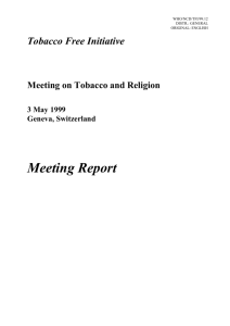 TOBACCO AND RELIGION - World Health Organization
