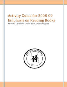 Activity Guide for 2008-09 Emphasis on Reading Books