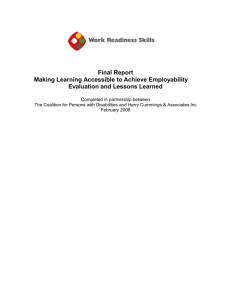 Work Readiness Skills - Coalition for Persons with Disabilities