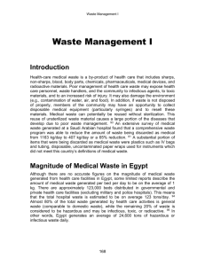 Waste Management I - Egyptian Doctor`s Guide