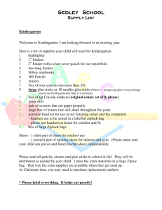 Sedley Elementary School Classroom Supply Lists