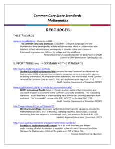 Common Core Resources for Mathematics