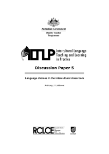 Language choices in the intercultural classroom: a discussion paper