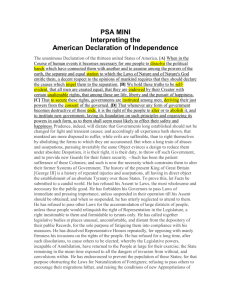 The first draft of Jefferson`s Declaration of Independence—already