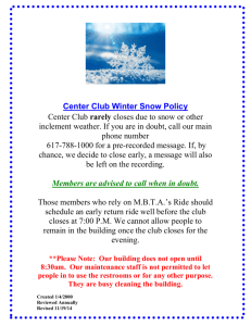 Center Club Winter Snow Policy