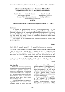 Synthesis and Reactions of Some New Thiophthalimidines and 3