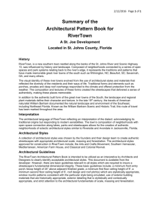 Summary of the Architectural Pattern Book for RiverTown A St. Joe