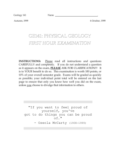 First Hour Exam, Fall, 1999