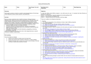 Literacy Unit Summary Plan