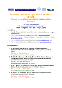 European Journal of Operational Research (EJOR) - EUROPT