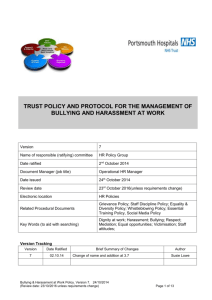 Bullying and Harassment Policy