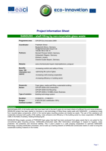 Project Information Sheet SANGUSS – shaft filling by non