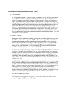 Principles Regarding the Assessment of Scholarly Activity