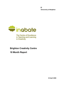 Brighton Centre for Creativity 18 Month Report 30 April 2009