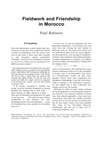 Fieldwork and Friendship in Morocco Paul Rabinow 8 Friendship