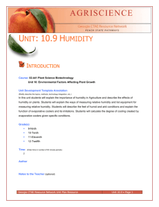 Unit 10.9 Humidity - Instructional Resources