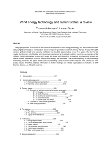 Cleaned Wind energy technology and current status