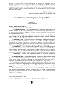 Latvian-Swiss Cooperation Programme Management Law