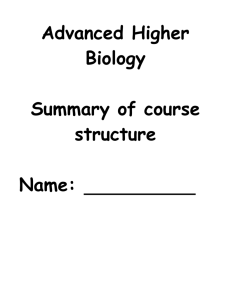 advanced higher biology arrangement summary