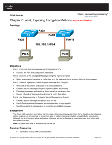 Chapter 7 Lab A, Exploring Encryption Methods Instructor Version