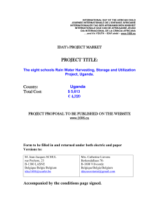 School Rain Water Harvesting, Storage and Utilization Project