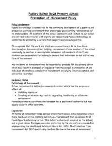 Harassment Policy - Pudsey Bolton Royd Primary School