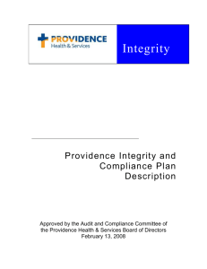 Providence Integrity and Compliance Plan Description