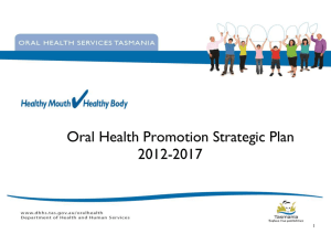 Oral Health Promotion Strategic Plan 2012-2017