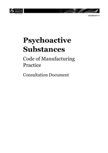Psychoactive Substances Code of Manufacturing Practice