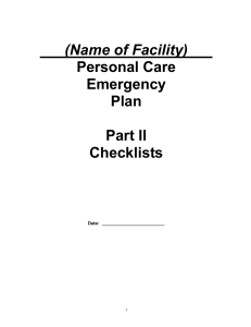 Checklists - Wayne County Emergency Management Agency