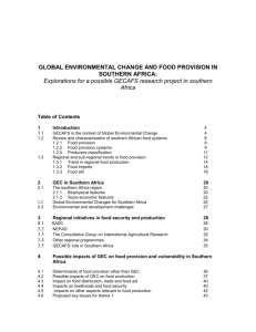 2 GEC in Southern Africa - Global Environmental Change and Food